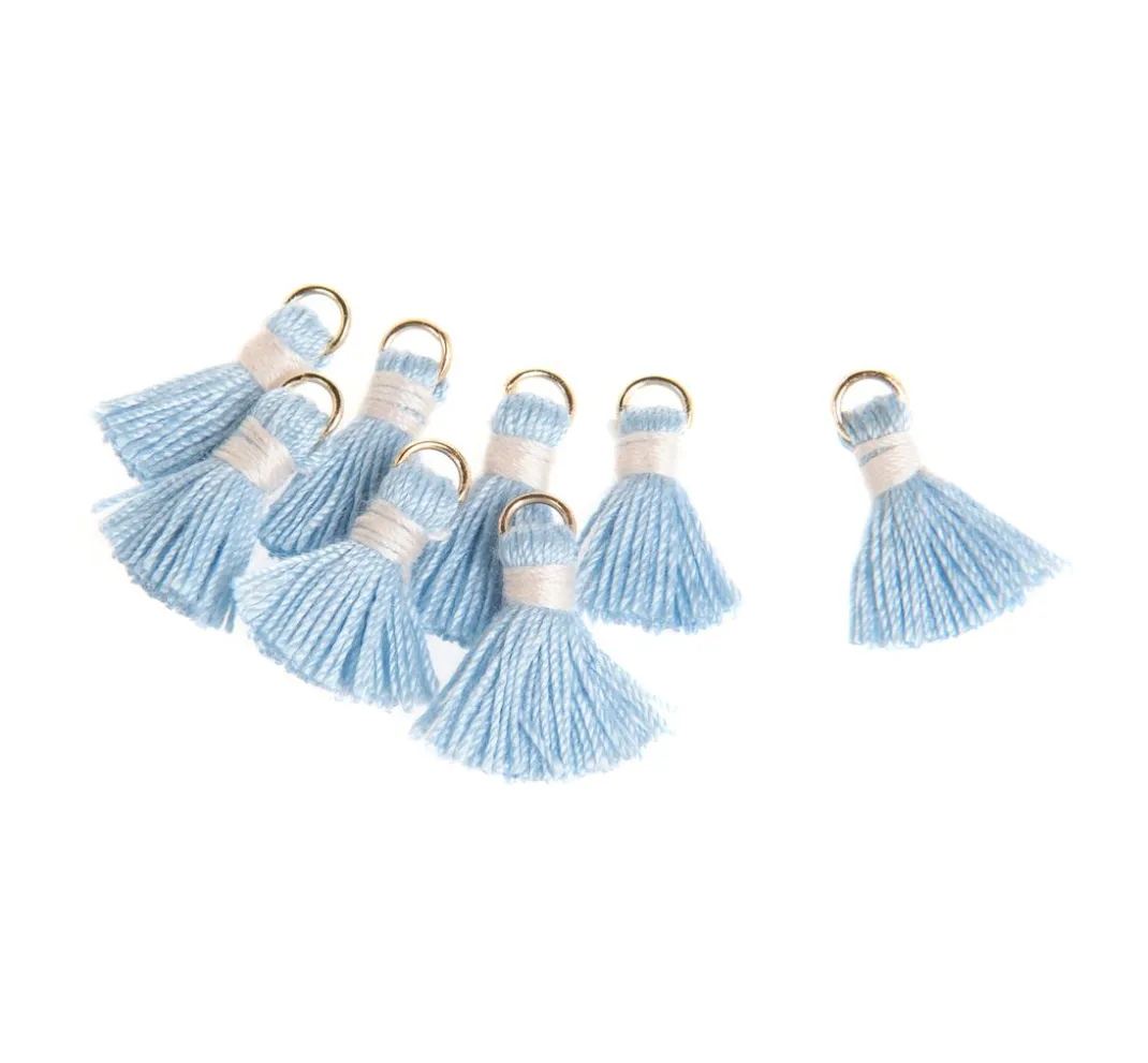 Kinder PRACHT Pompons|Anhänger & Charms>Quaste mit Öse, 8 Stück, 15 mm