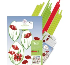papier+ideen Quilling|Papierstreifen>Quilling-Set "Mohnblumen"