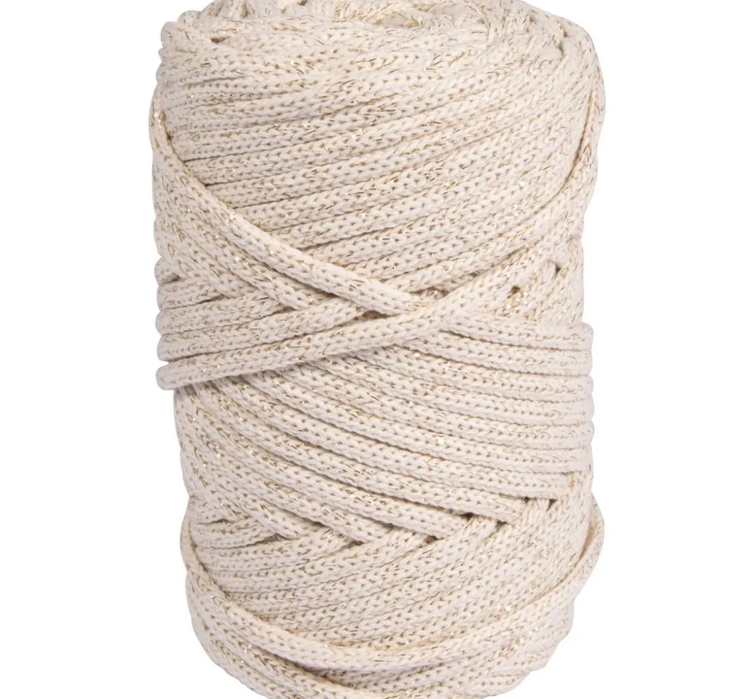 Rayher Häkeln|Häkelgarn>Recycling Garn mit Goldfaden, Ø 4mm