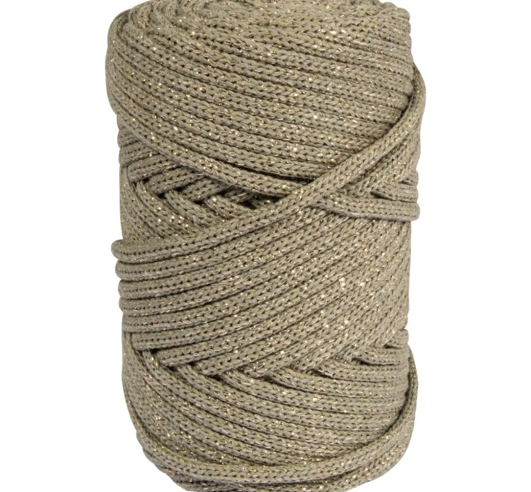 Rayher Häkeln|Häkelgarn>Recycling Garn mit Goldfaden, Ø 4mm