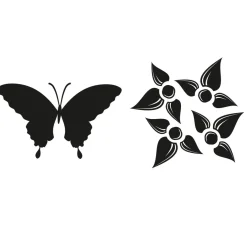 GLOREX Seifen-Design|Gießformen>Reliefeinlagen-Set "Schmetterling, Blume"