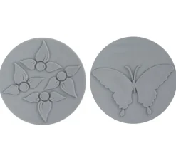GLOREX Seifen-Design|Gießformen>Reliefeinlagen-Set "Schmetterling, Blume"