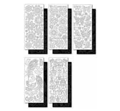 folia Sticker & Klebebänder|Kartengestaltung>Reliefsticker-Set "Schwarz und Weiß", Ganzjahr