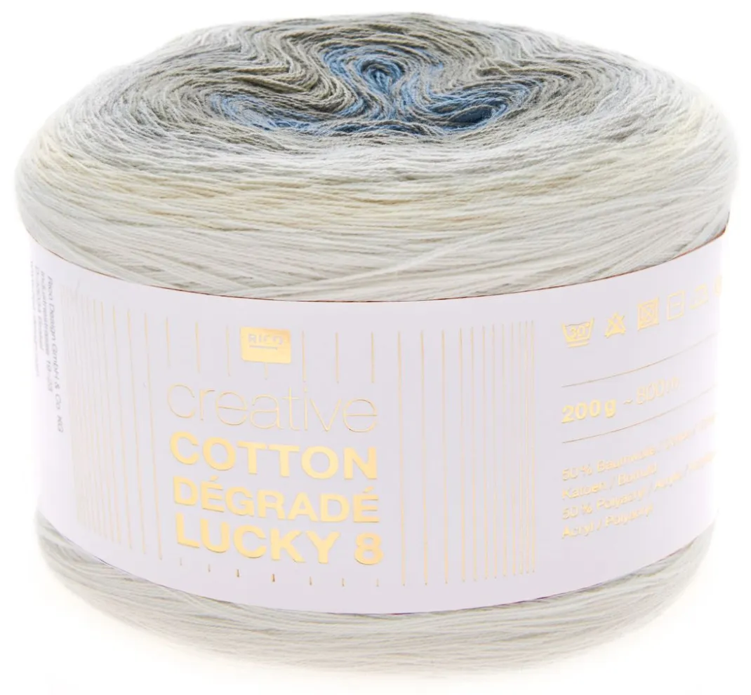 Rico Design Lace Garn|Strickwolle>Creative Cotton Dégradé Lucky 8