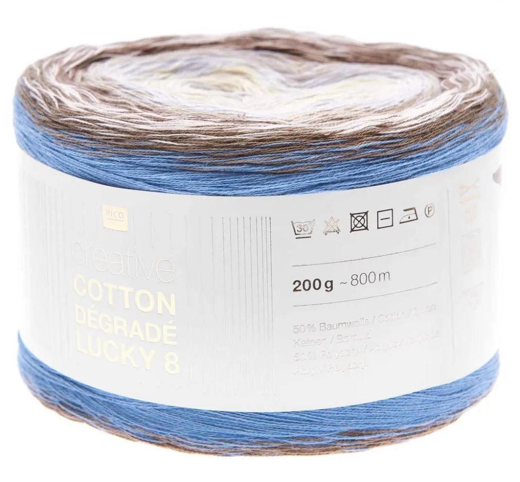 Rico Design Lace Garn|Strickwolle>Creative Cotton Dégradé Lucky 8