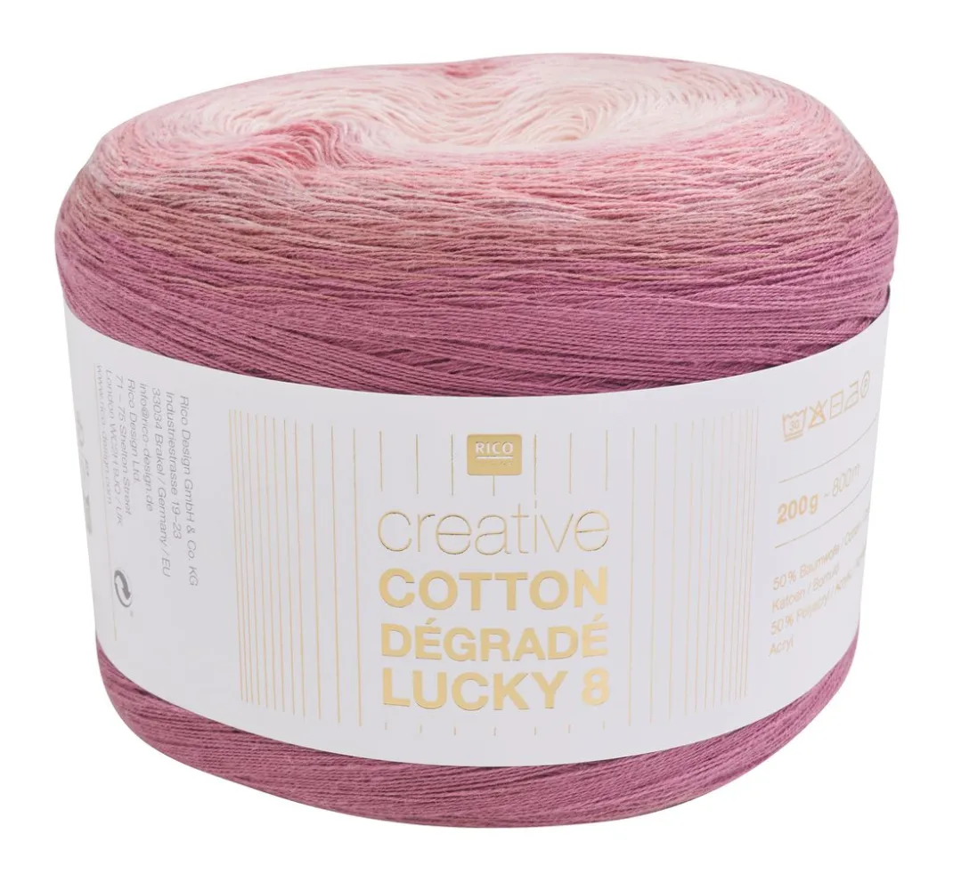 Rico Design Lace Garn|Strickwolle>Creative Cotton Dégradé Lucky 8