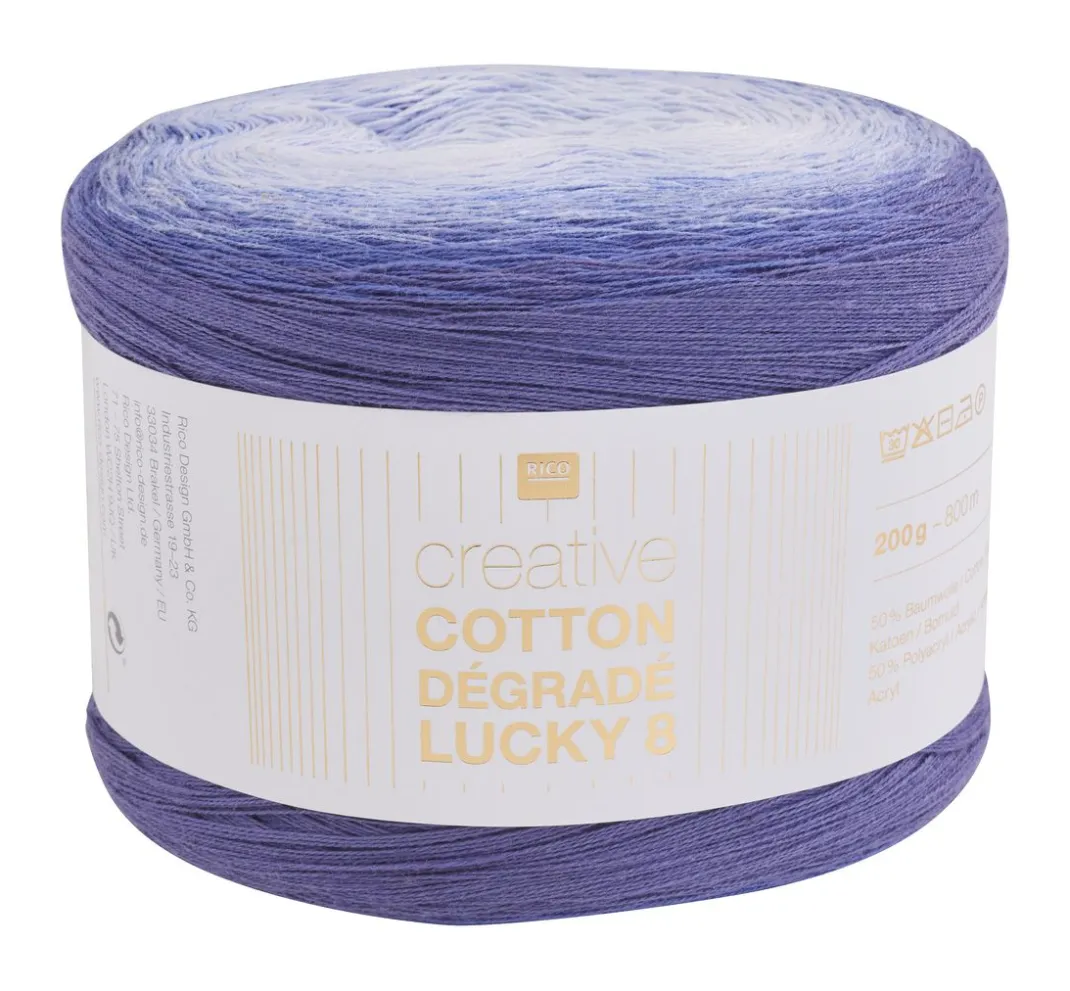 Rico Design Lace Garn|Strickwolle>Creative Cotton Dégradé Lucky 8