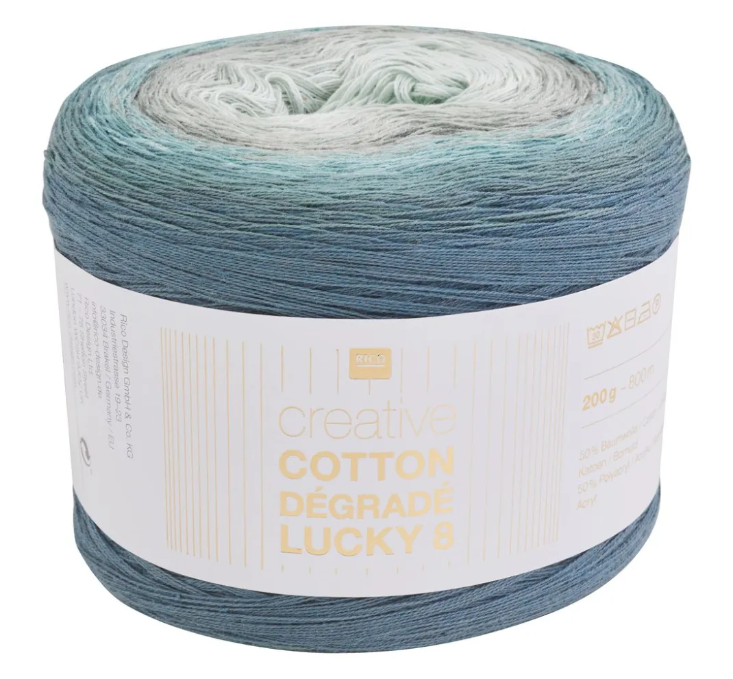 Rico Design Lace Garn|Strickwolle>Creative Cotton Dégradé Lucky 8