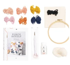 Rico Design Stickset|Sticken>Punch Needle Set "Bild Blume"