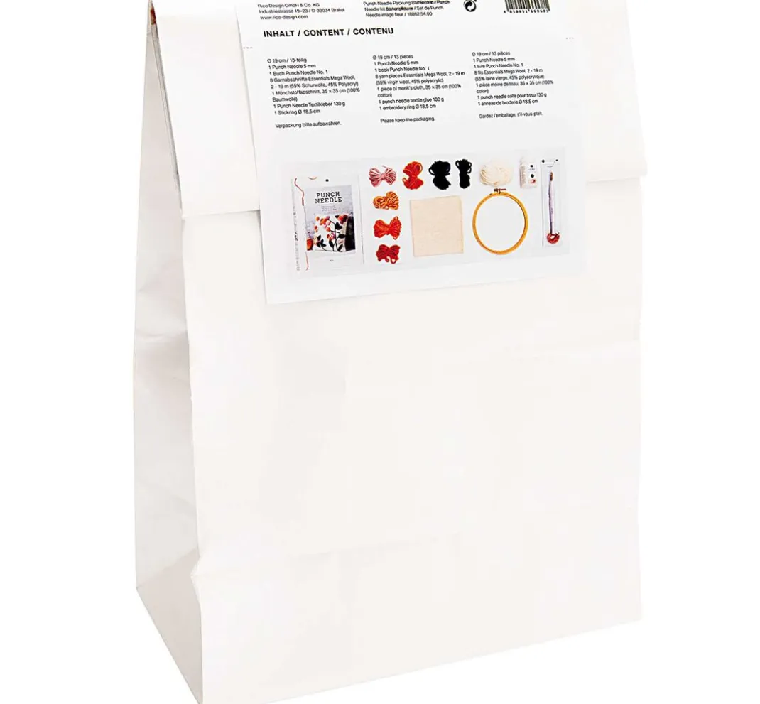 Rico Design Stickset|Sticken>Punch Needle Set "Bild Blume"