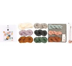 Rico Design Stickset|Sticken>Punch Needle Set Kissen Punkte bunt