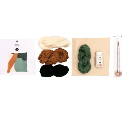 Rico Design Stickset|Sticken>Punch Needle Set Kissen Senf/Grün