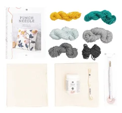 Rico Design Stickset|Sticken>Punch Needle Set "Kissen Blumen"