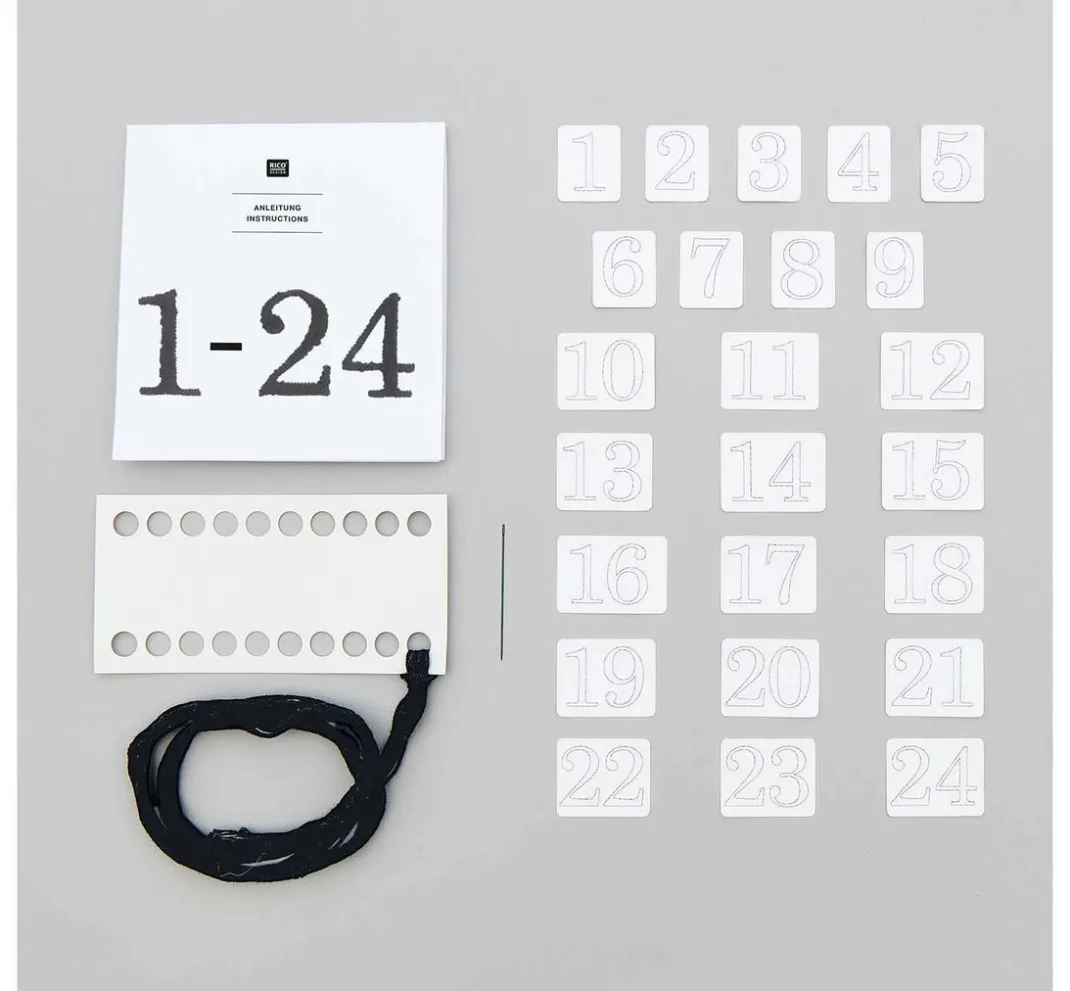 Rico Design Sticken|Stickset>Stick & Stitch Packung "Adventszahlen"