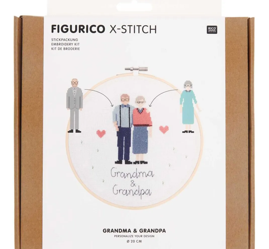 Rico Design Stickset|Sticken>Stickpackung "Figurico Grandma & Grandpa"
