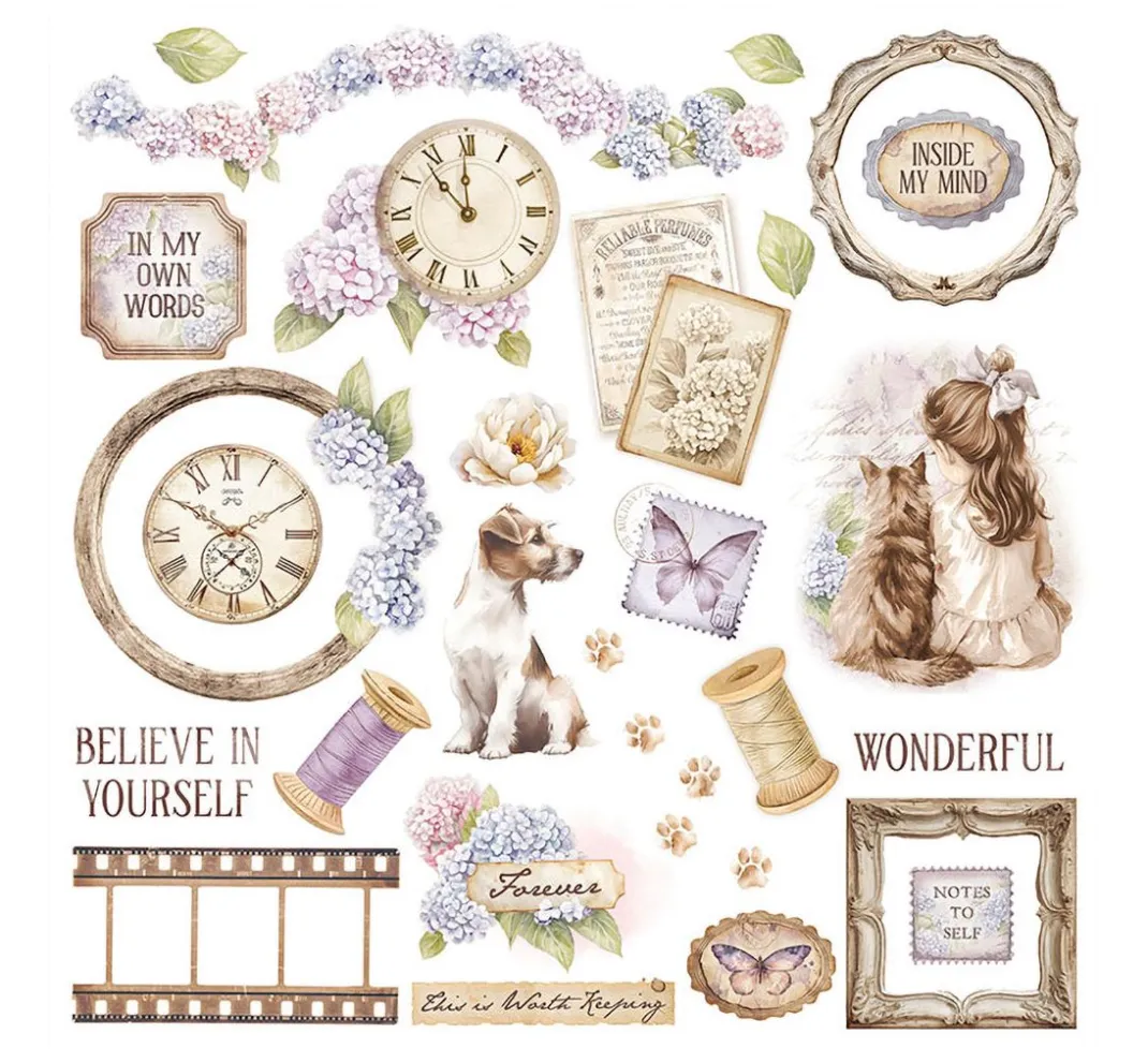 Stamperia Scrapbooking|Kartengestaltung>Rub On Sortiment "Quiet Days"