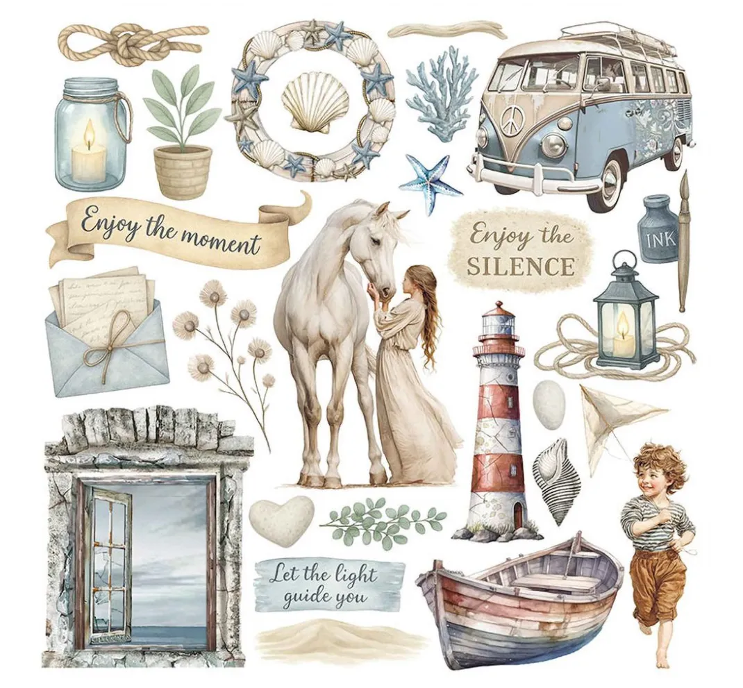 Stamperia Scrapbooking|Kartengestaltung>Rub On Sortiment "Silent Sea"