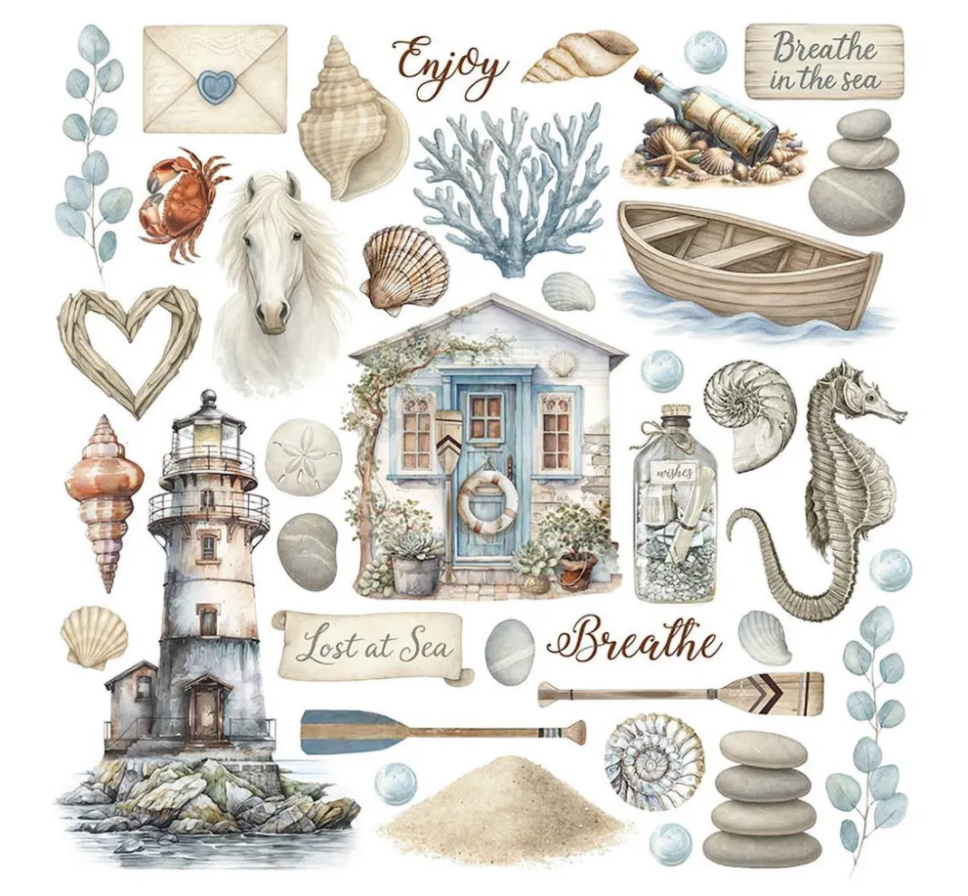 Stamperia Scrapbooking|Kartengestaltung>Rub On Sortiment "Silent Sea"