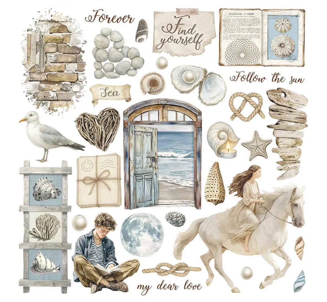 Stamperia Scrapbooking|Kartengestaltung>Rub On Sortiment "Silent Sea"