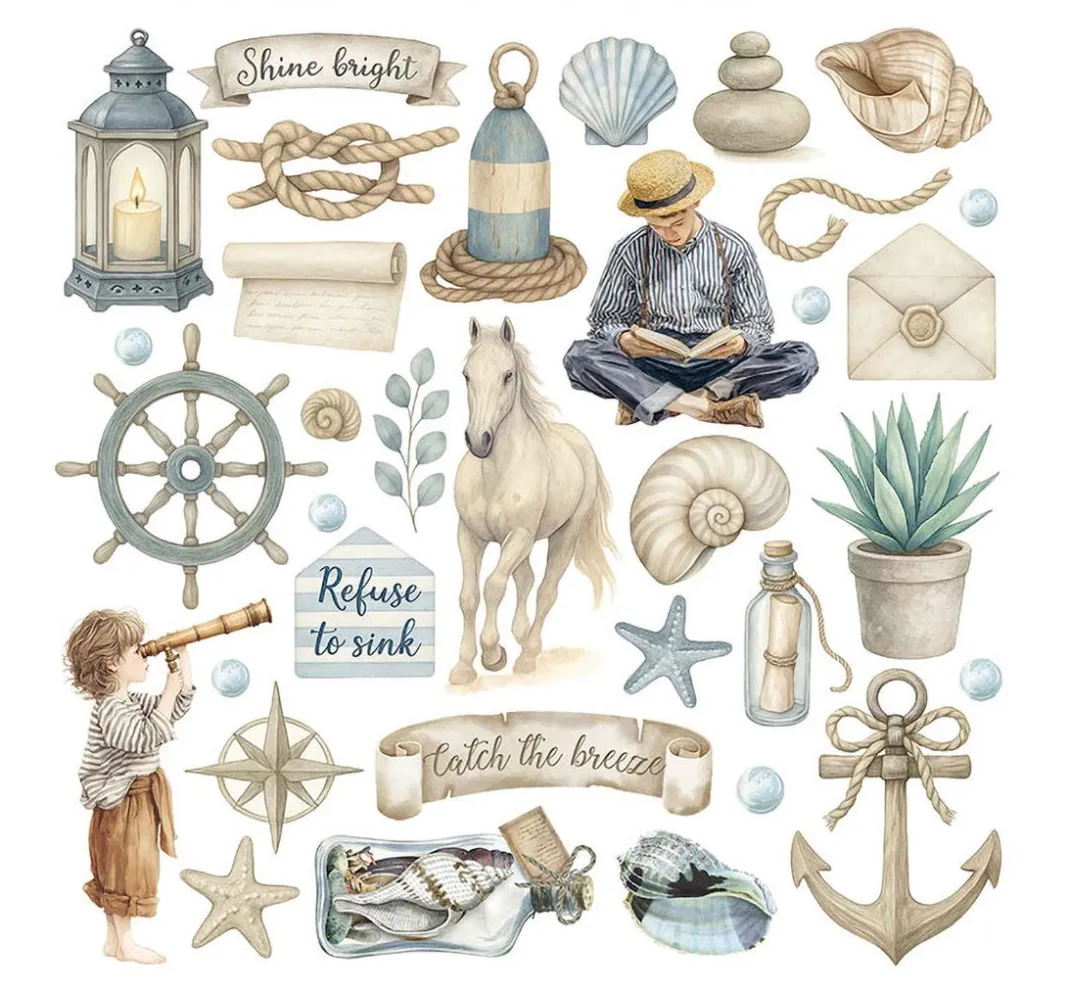 Stamperia Scrapbooking|Kartengestaltung>Rub On Sortiment "Silent Sea"