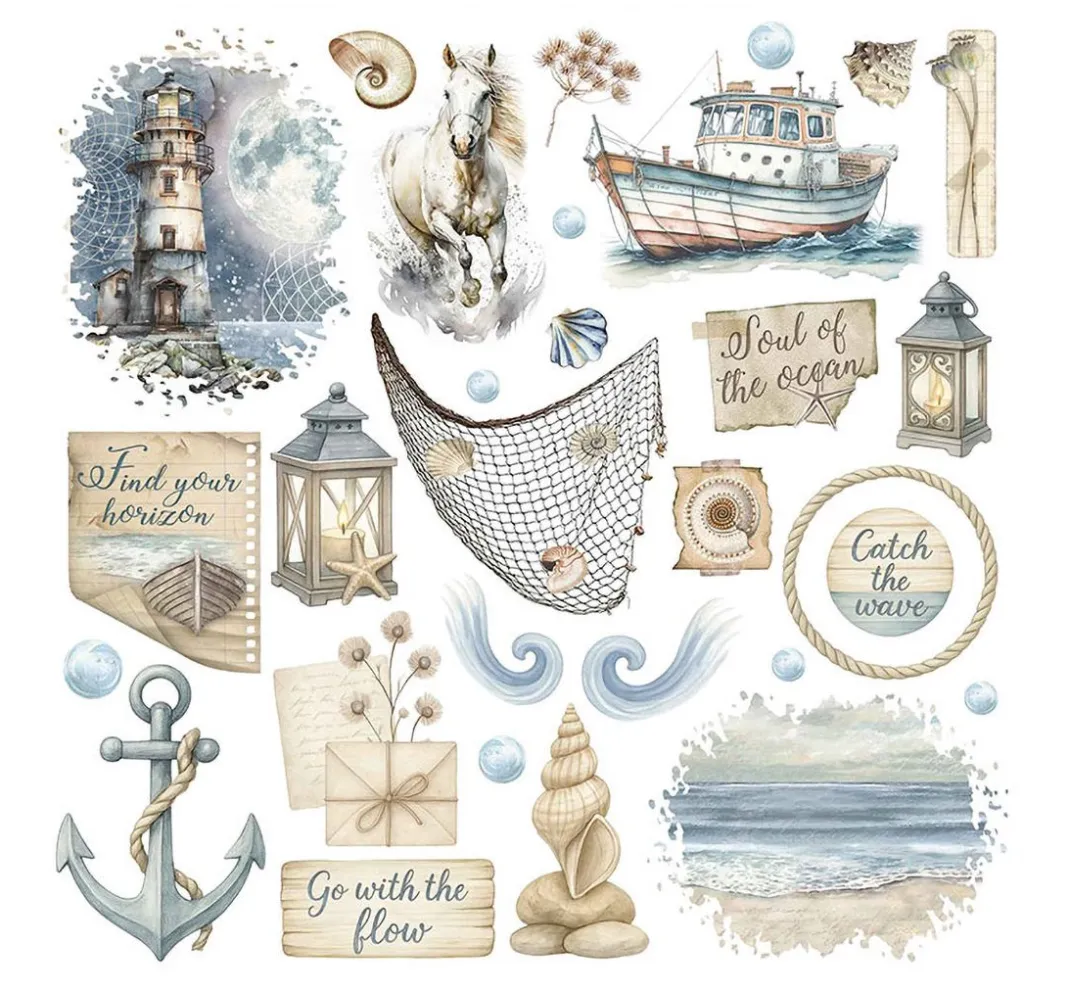 Stamperia Scrapbooking|Kartengestaltung>Rub On Sortiment "Silent Sea"