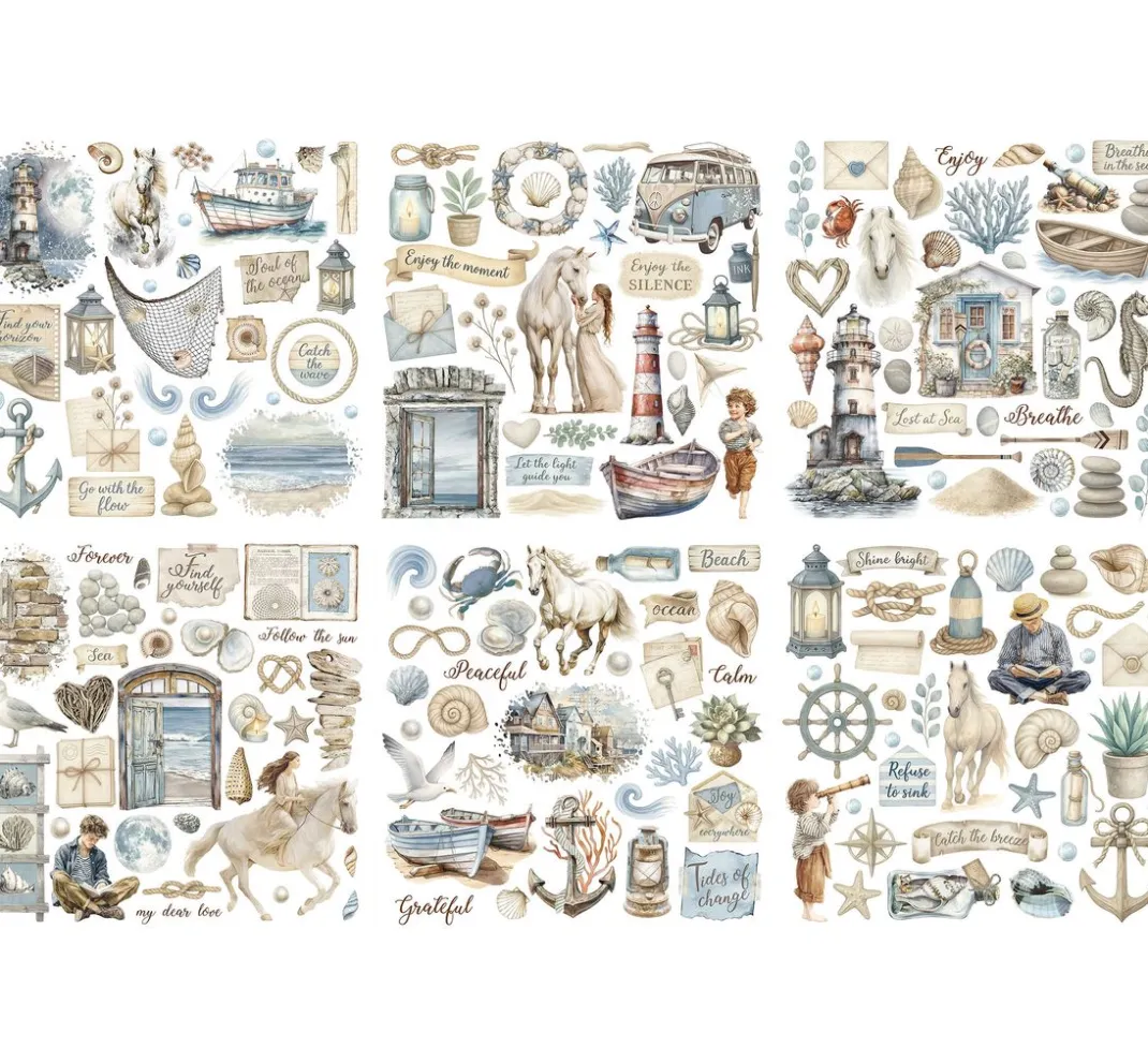 Stamperia Scrapbooking|Kartengestaltung>Rub On Sortiment "Silent Sea"