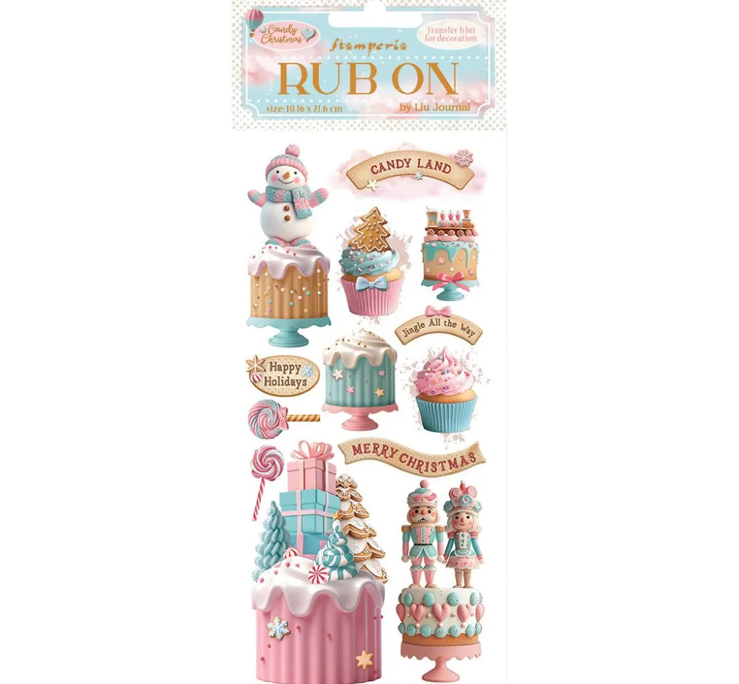 Stamperia Sticker & Klebebänder|Scrapbooking>Rub On Transferfolie "Candy Christmas"