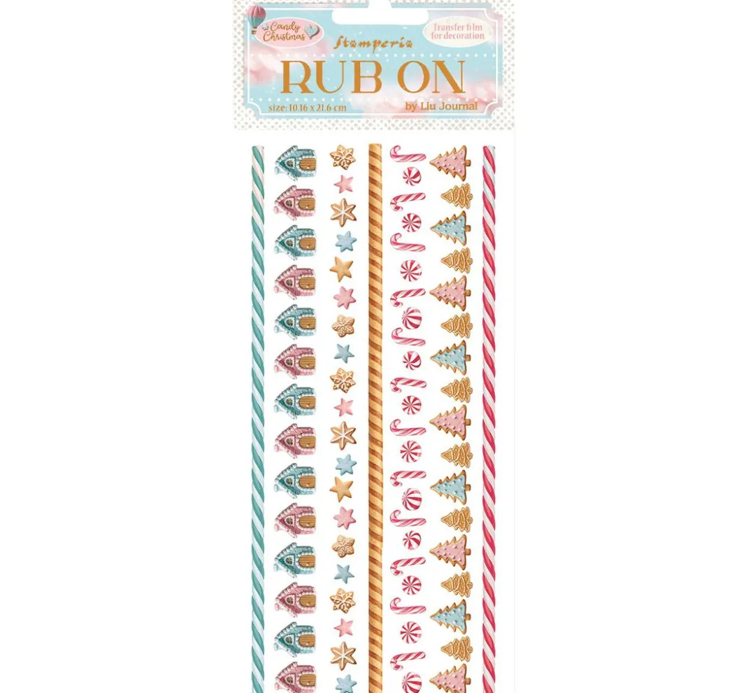 Stamperia Sticker & Klebebänder|Scrapbooking>Rub On Transferfolie "Candy Christmas"