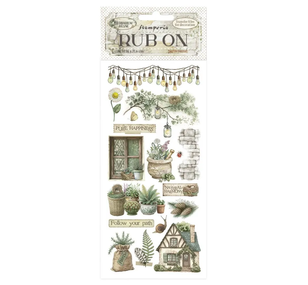 Stamperia Scrapbooking|Kartengestaltung>Rub On Transferfolie "Herbarium Silvae"