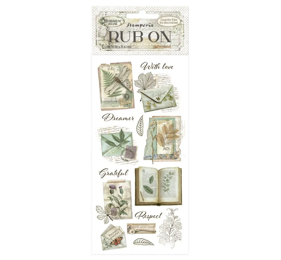 Stamperia Scrapbooking|Kartengestaltung>Rub On Transferfolie "Herbarium Silvae"