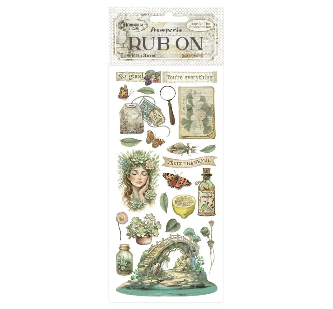 Stamperia Scrapbooking|Kartengestaltung>Rub On Transferfolie "Herbarium Silvae"