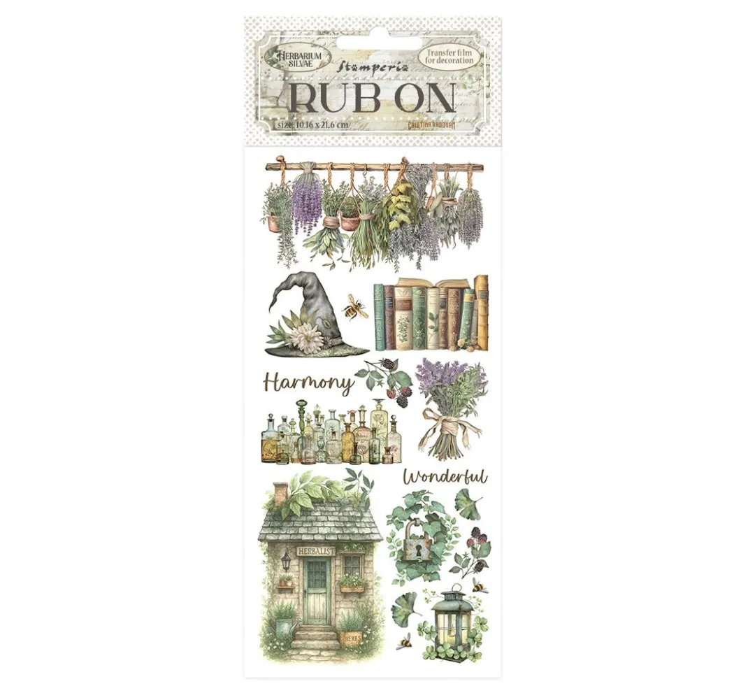 Stamperia Scrapbooking|Kartengestaltung>Rub On Transferfolie "Herbarium Silvae"