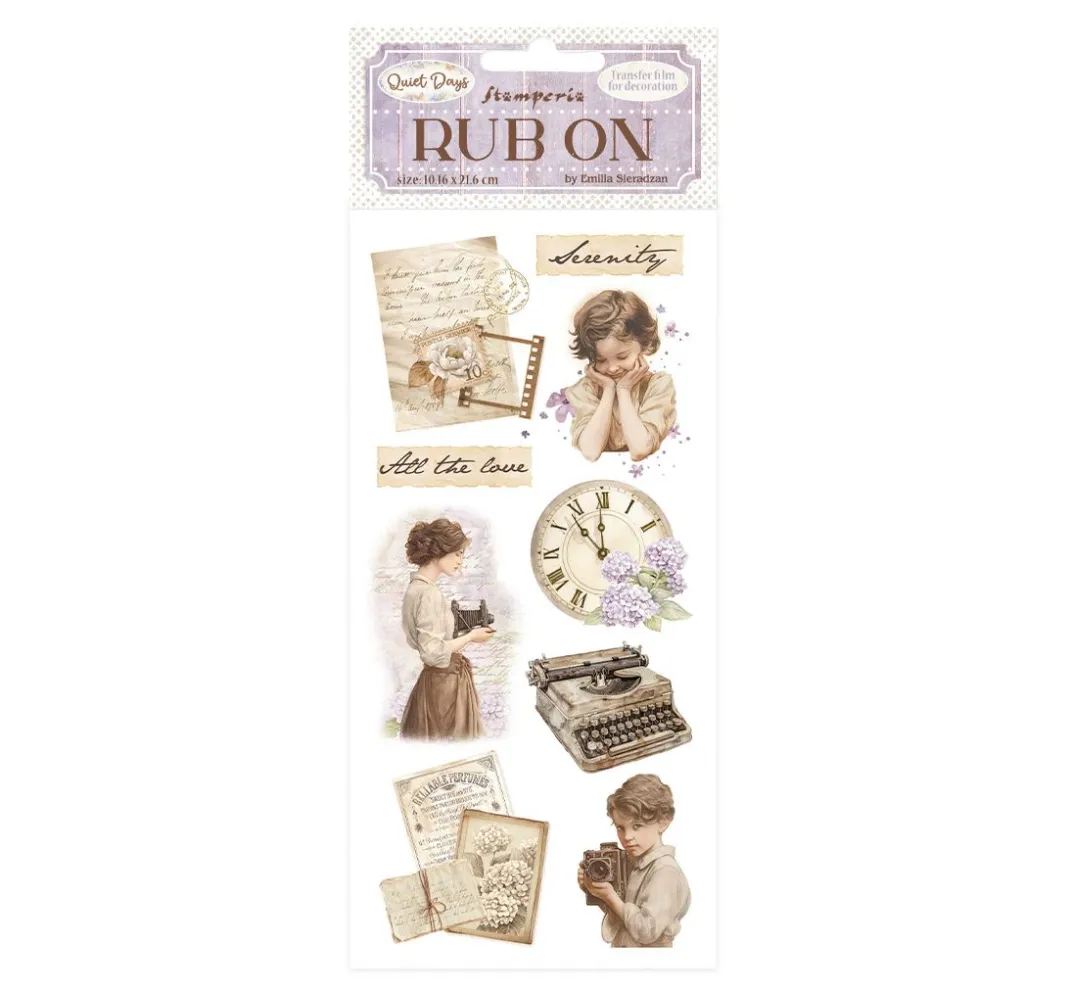 Stamperia Scrapbooking|Kartengestaltung>Rub On Transferfolie "Quiet Days"