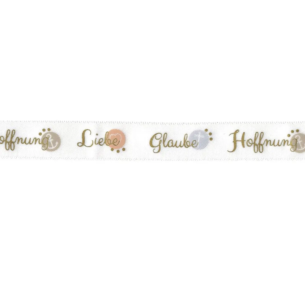 HobbyFun Schleifenband|Satinband>Satinband "Glaube Hoffnung Liebe"
