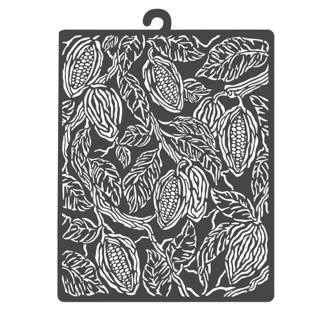 Stamperia Schablonieren|Malschablonen>Schablone "Coffee and Chocolate - Cocoa Beans"