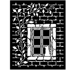 Stamperia Schablonieren|Malschablonen>Schablone "Herbarium Silvae - Country Window"