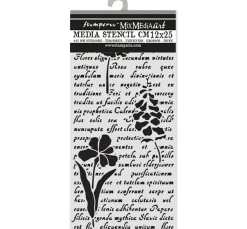 Stamperia Schablonieren|Malschablonen>Schablone "Herbarium Silvae - Letter With Flowers"