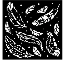 Stamperia Schablonieren|Malschablonen>Schablone "Herbarium Silvae - Feather Pattern"