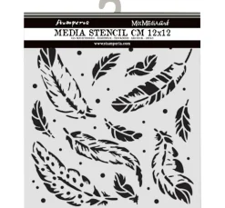 Stamperia Schablonieren|Malschablonen>Schablone "Herbarium Silvae - Feather Pattern"