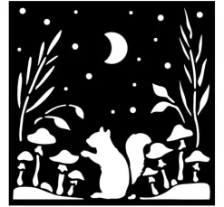 Stamperia Malschablonen|Schablonen>Schablone "Herbarium Silvae - Squirrel"
