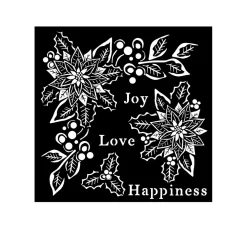 Stamperia Malschablonen|Schablonen>Schablone "Joy, Love, Happiness"