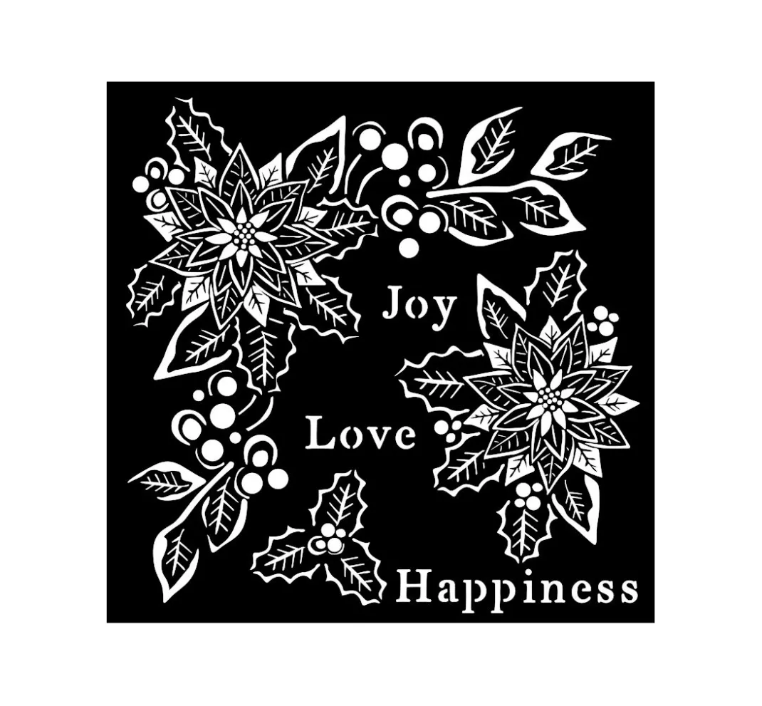 Stamperia Malschablonen|Schablonen>Schablone "Joy, Love, Happiness"