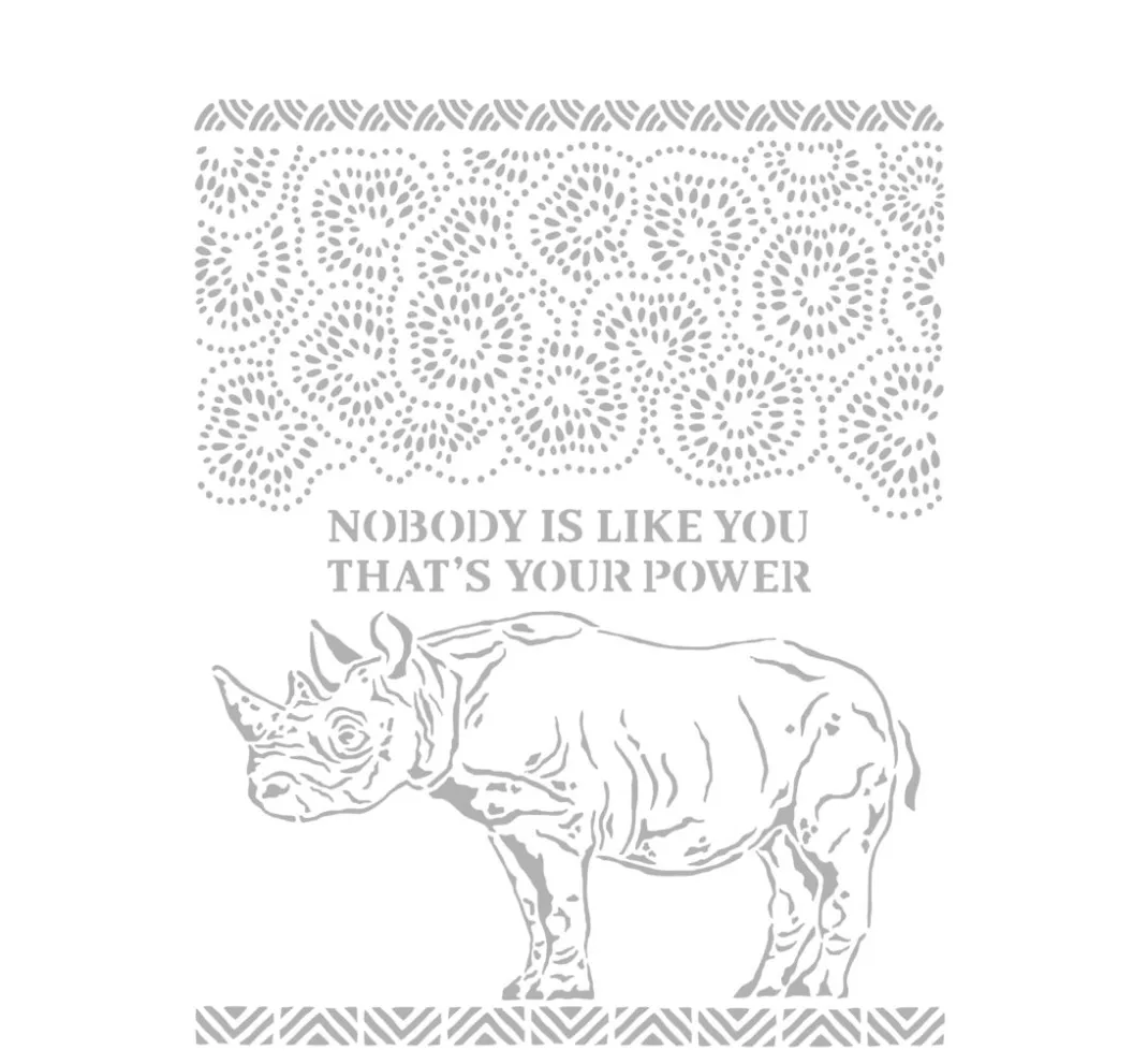 Stamperia Malschablonen|Schablonen>Schablone "Nashorn"