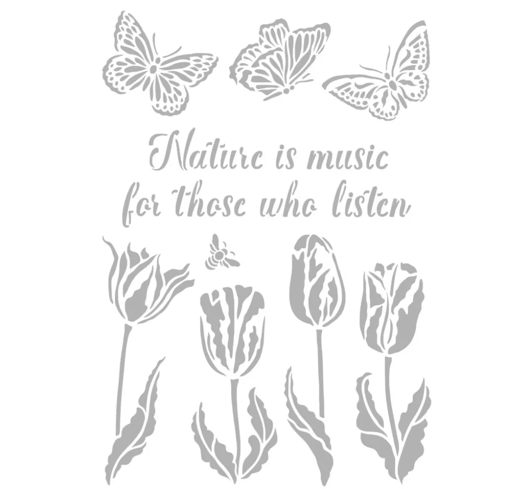 Stamperia Malschablonen|Schablonen>Schablone "Nature is Music..."