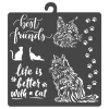 Stamperia Malschablonen|Schablonen>Schablone "Orchids and Cats - Best Friends"