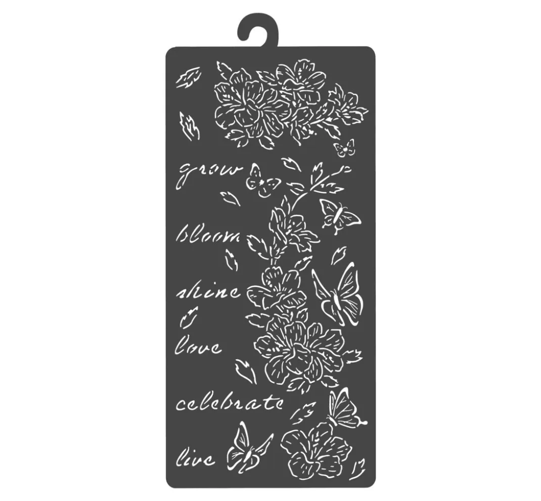 Stamperia Schablonieren|Malschablonen>Schablone "Secret Diary - Flowers & Butterfly"