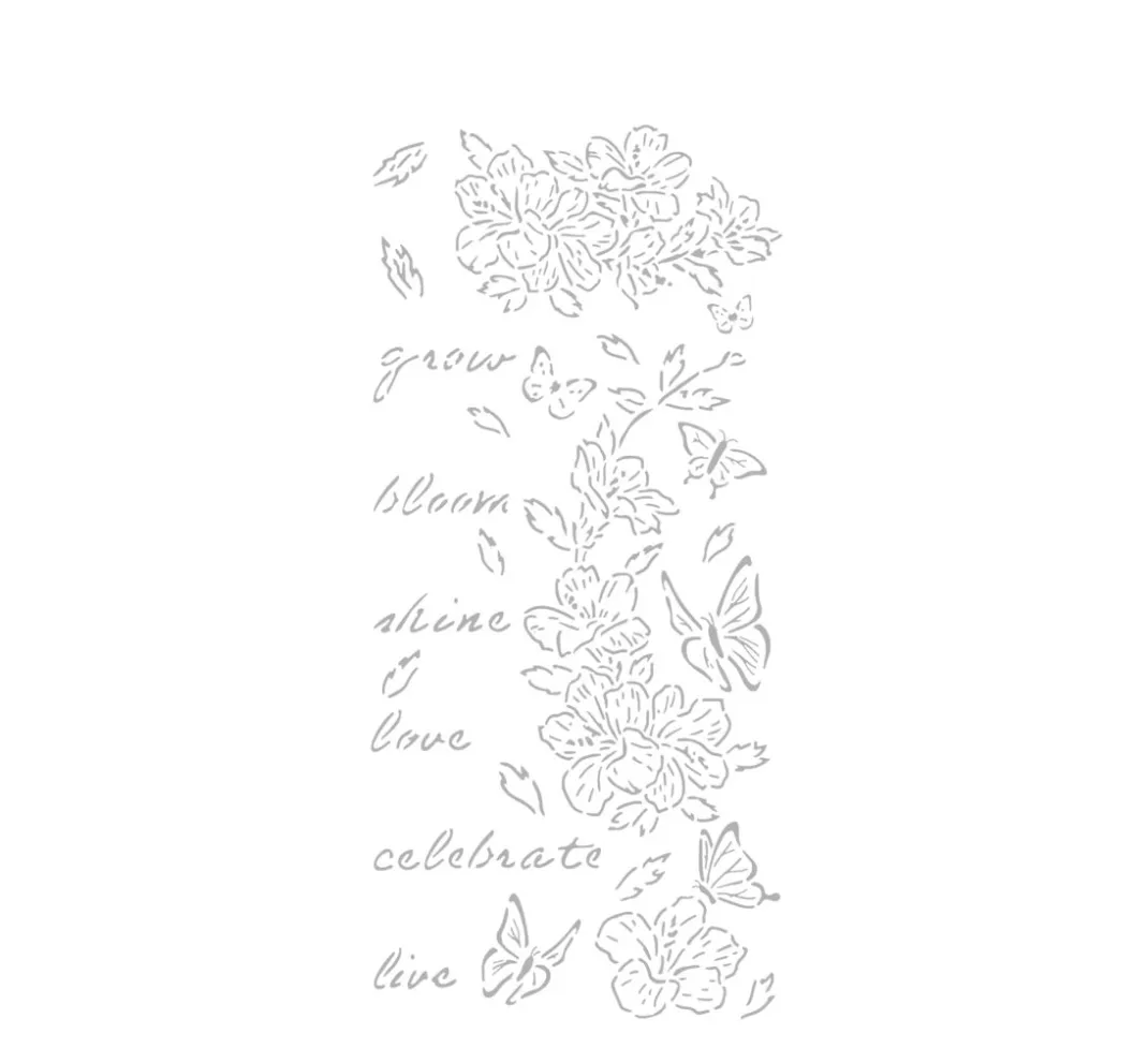 Stamperia Schablonieren|Malschablonen>Schablone "Secret Diary - Flowers & Butterfly"
