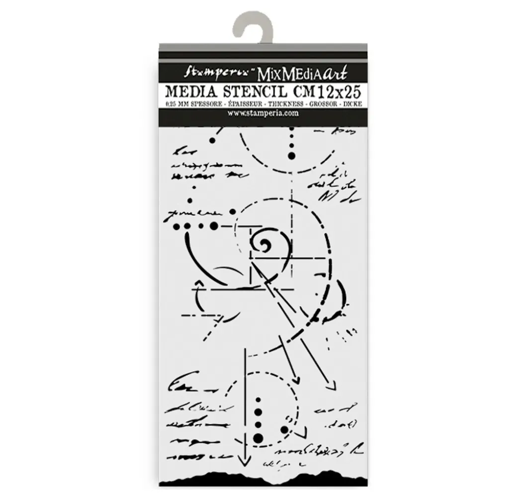 Stamperia Schablonieren|Malschablonen>Schablone "Silent Sea - Fossil", 12x25cm