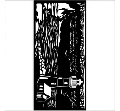 Stamperia Schablonieren|Malschablonen>Schablone "Silent Sea - Lighthouse", 12x25cm