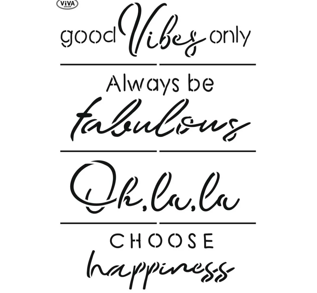 Viva Decor Malschablonen|Schablonen>Schablone "Statement T-Shirt Words"